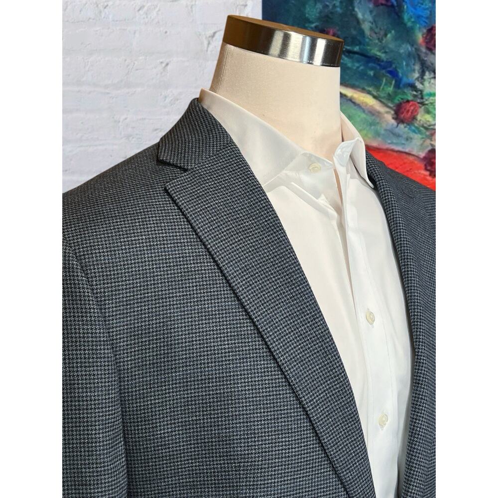 Ralph Lauren LRL 44L Steel Blue Gray Puppytooth Plaid Blazer Sport Coat - Picture 5 of 15